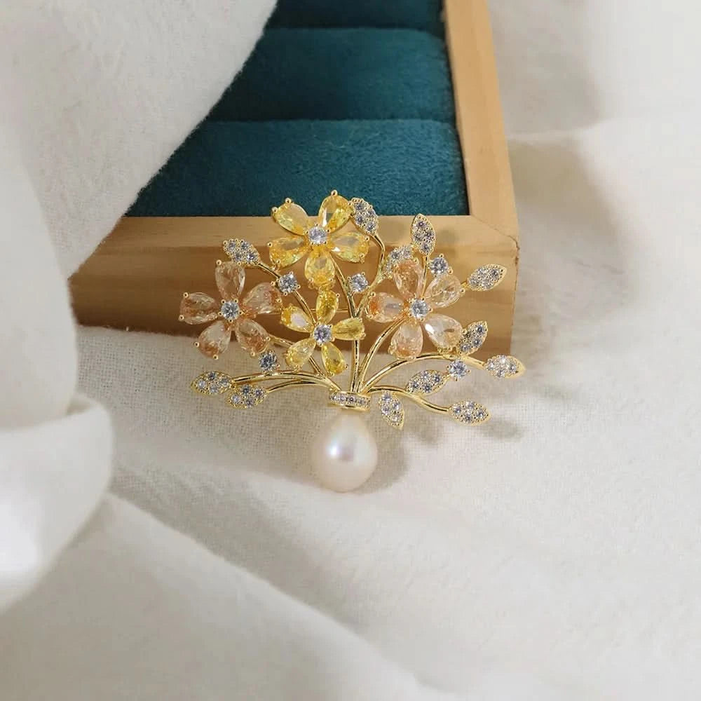 Vintage_Floral_Zircon_and_Pearl_Brooch_1