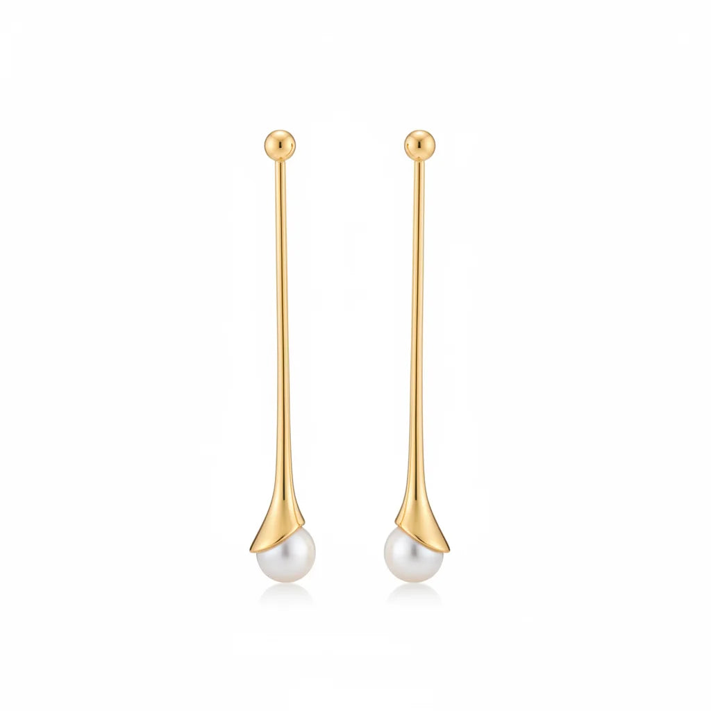 Waterdrop Design Detachable Dangle Pearl Earrings