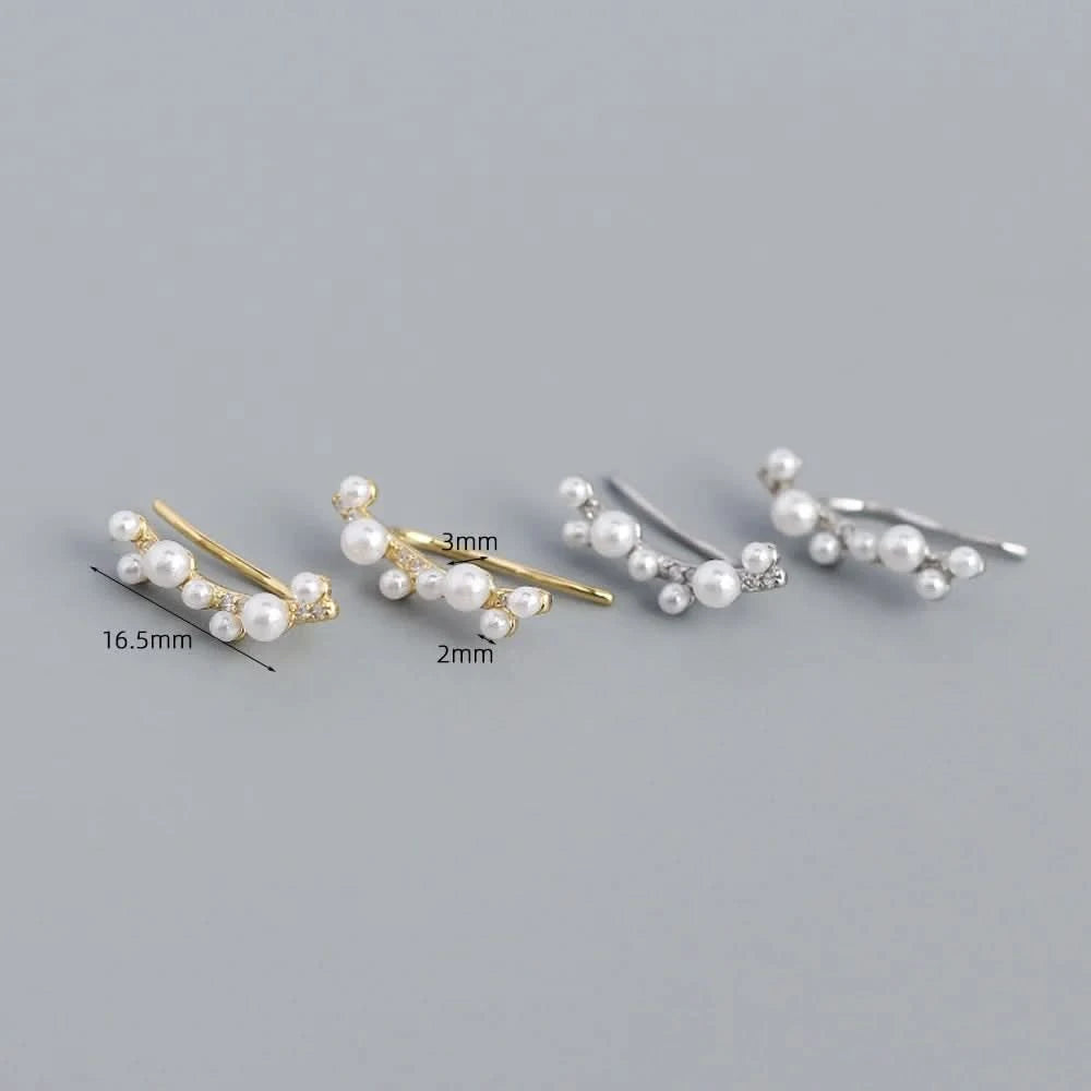 Minimalist Freshwater Pearl Climber Earrings