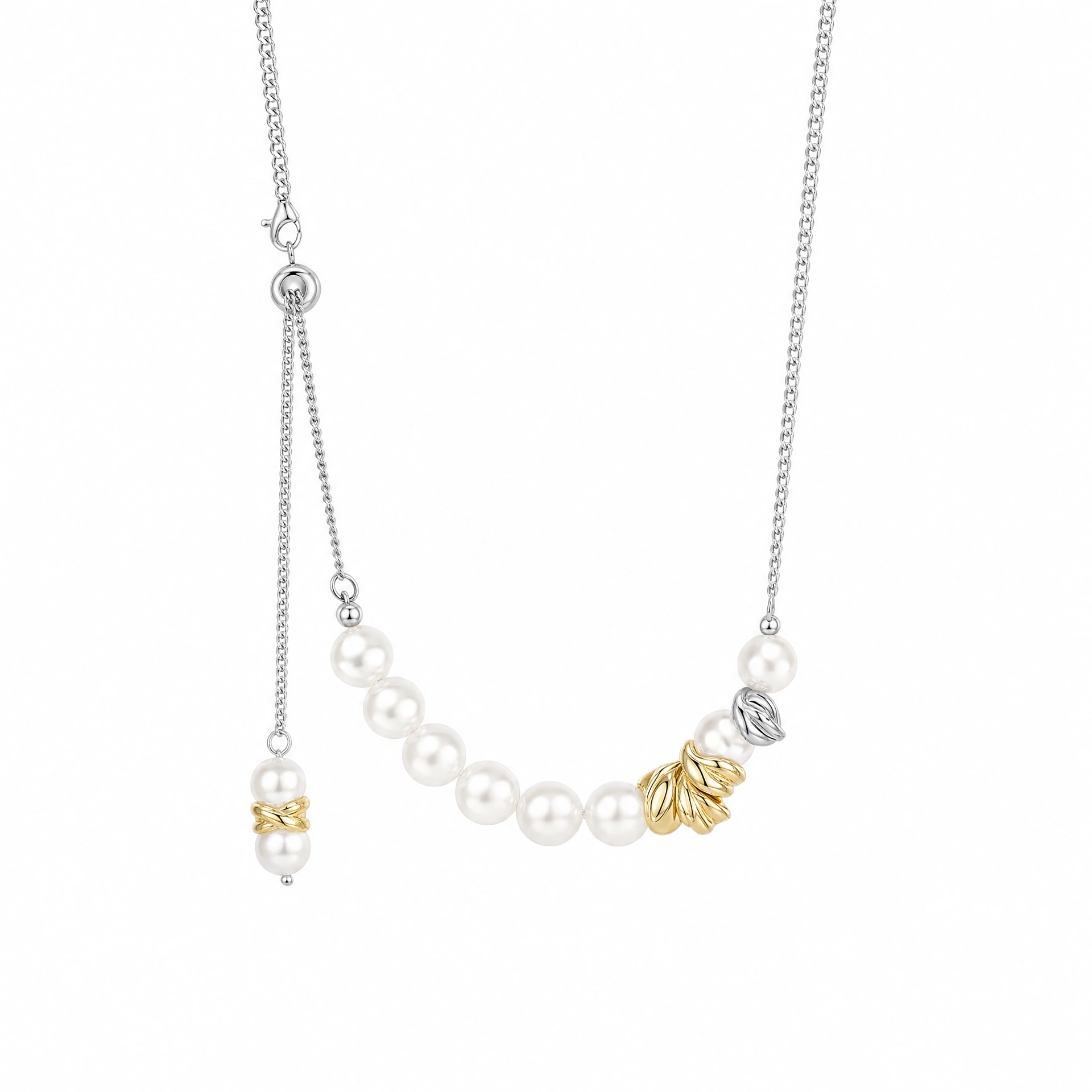 Sterling Silver Freshwater Pearl Adjustable Necklace