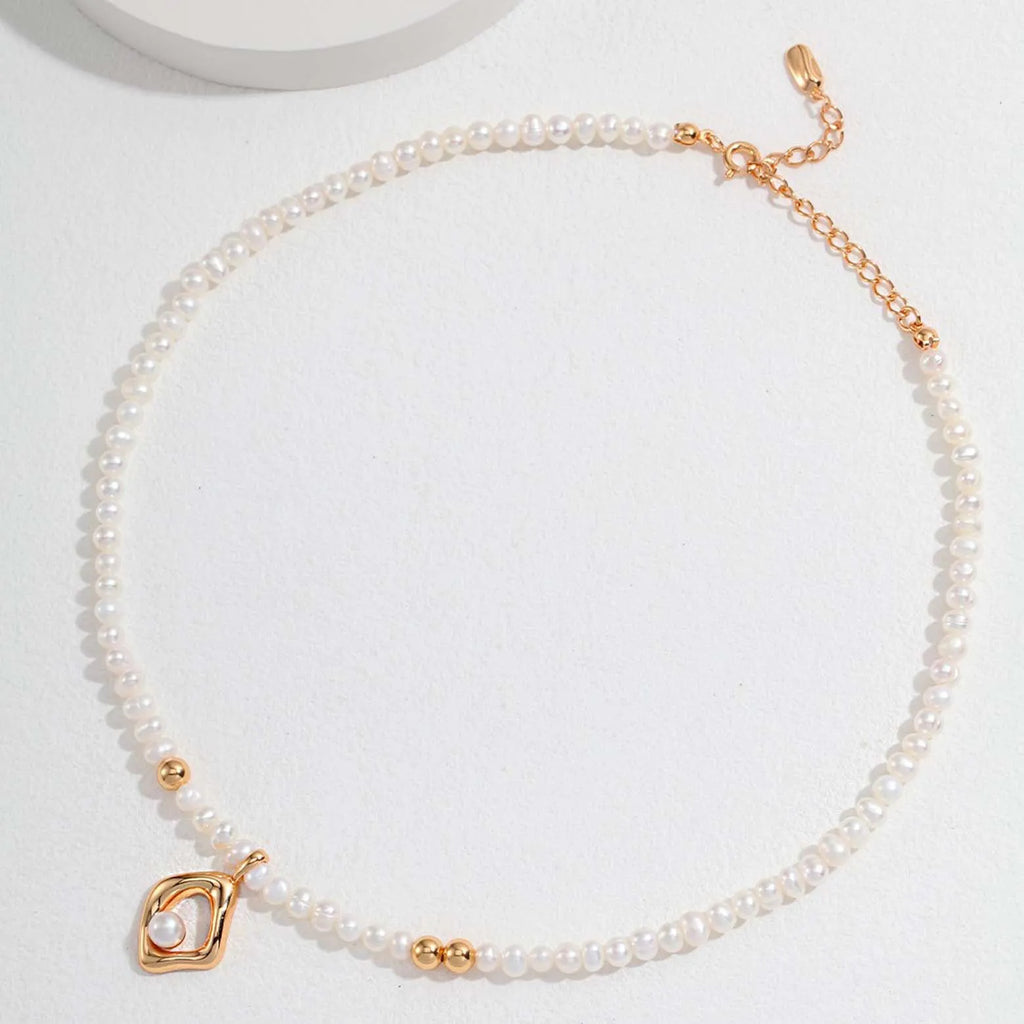 Bead pearl pendant necklace - Angel Barocco