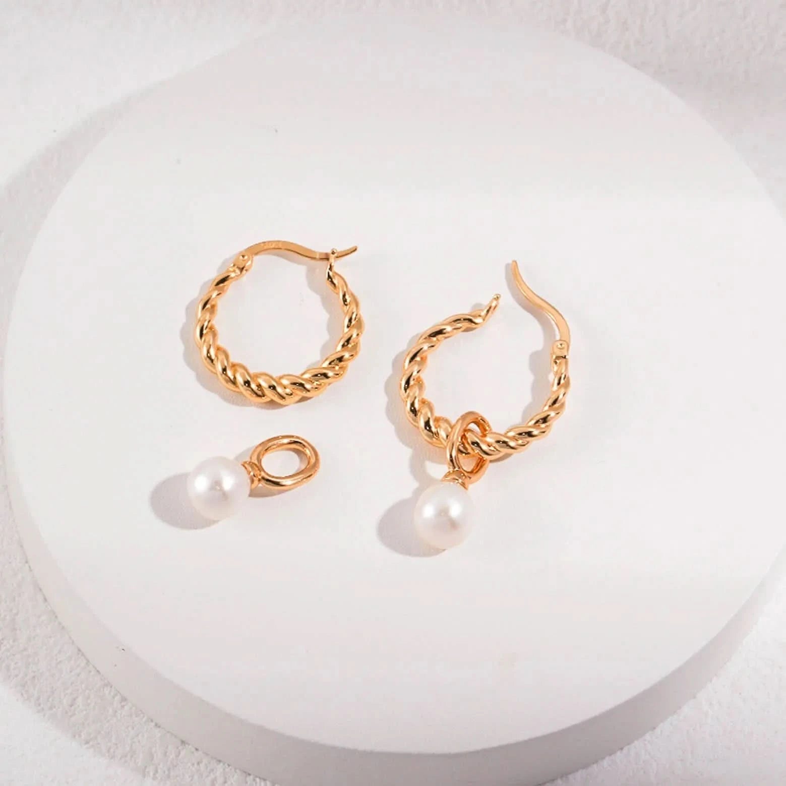 pearl hoop earrings