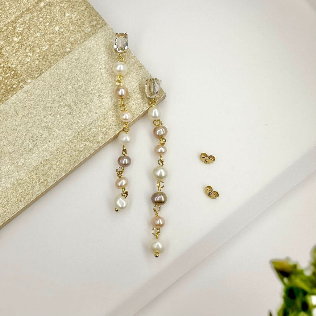 pearl chain earrings