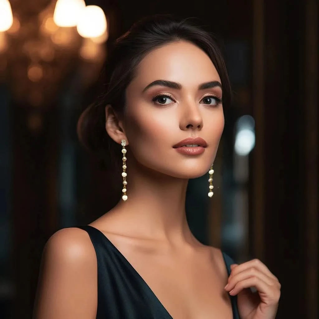 pearl chain earrings
