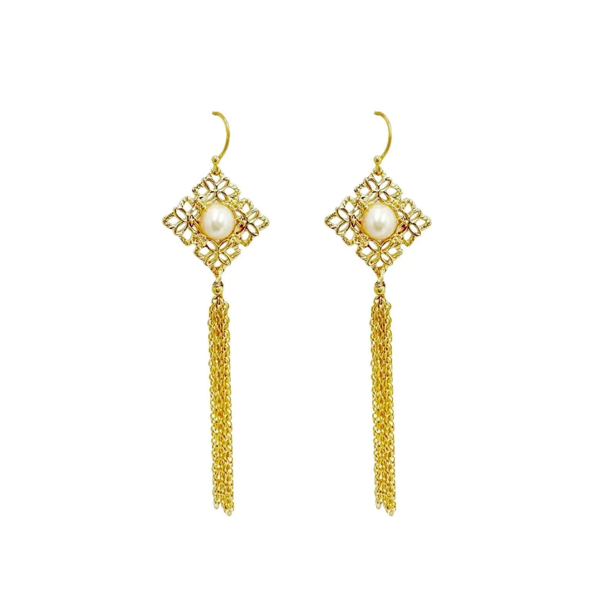 Chain Dangle Pearl earrings