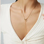 Ginkgo leaf pearl Lariat necklace - Angel Barocco