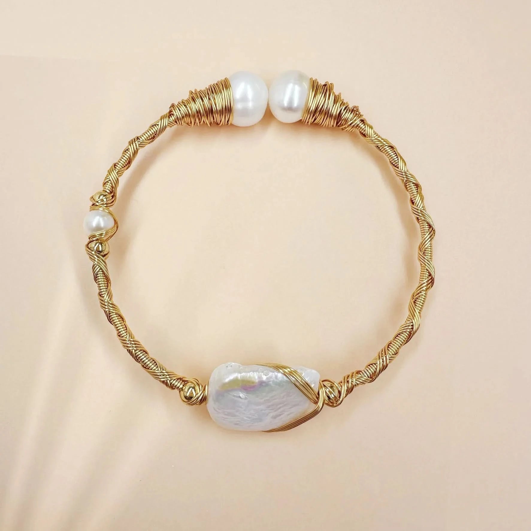 Gold Baroque Pearls Bracelet