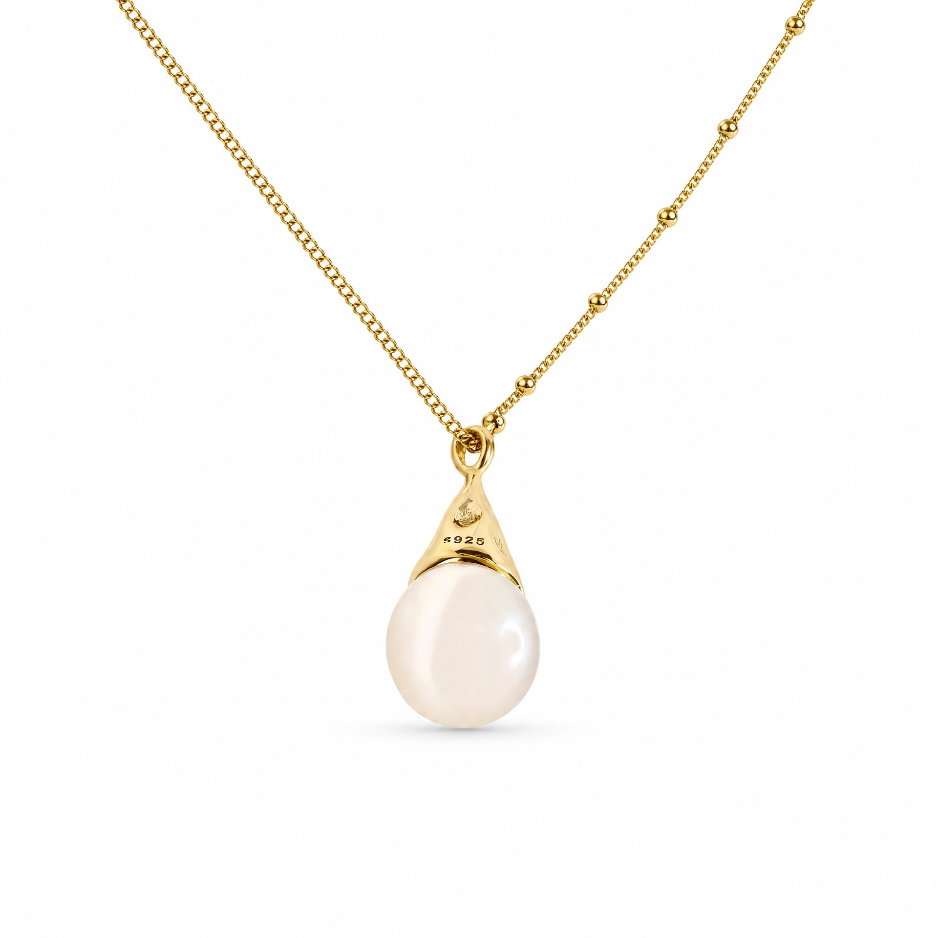 Bulb Baroque Gold Pearl Necklace