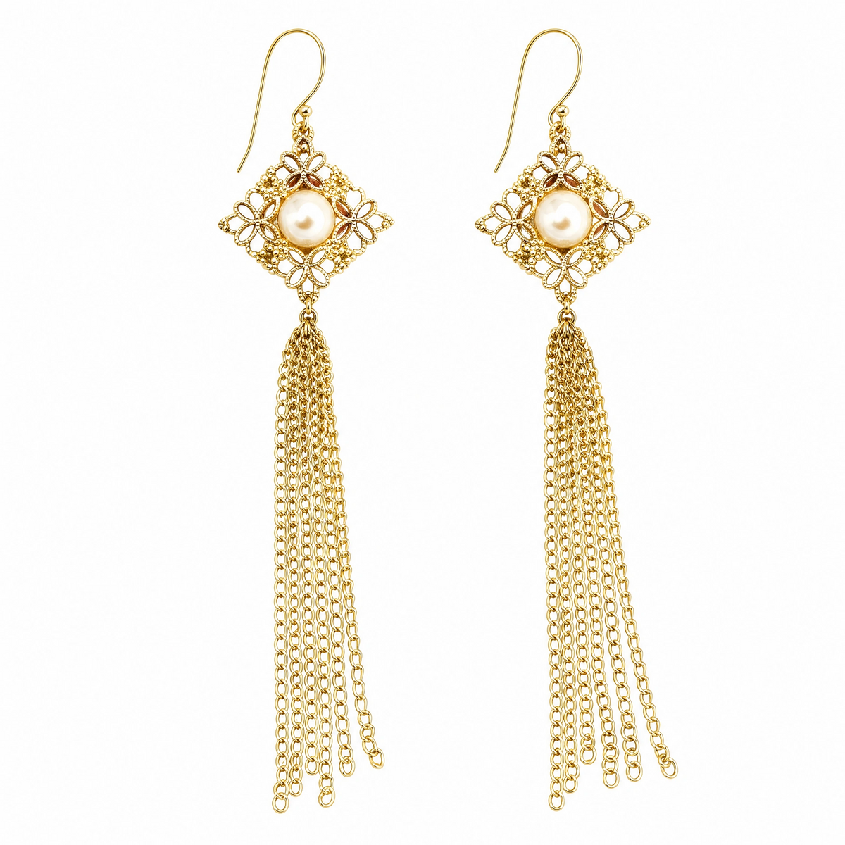 Chain Dangle Pearl earrings