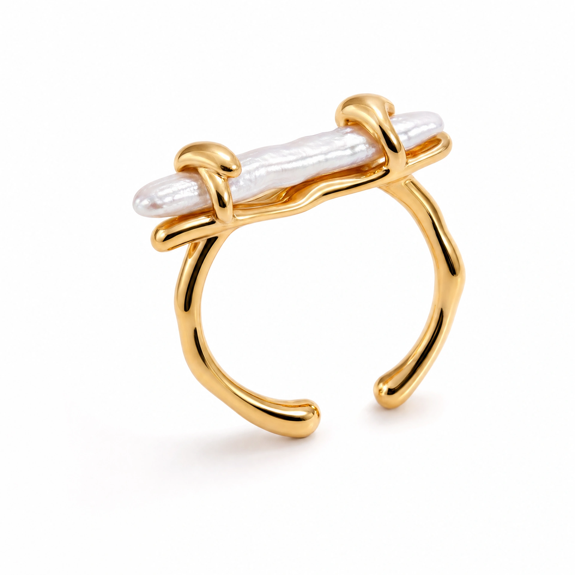 Stick Baroque Pearl Ring