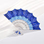 Silver tone blue gradient crystal fan brooch product detail