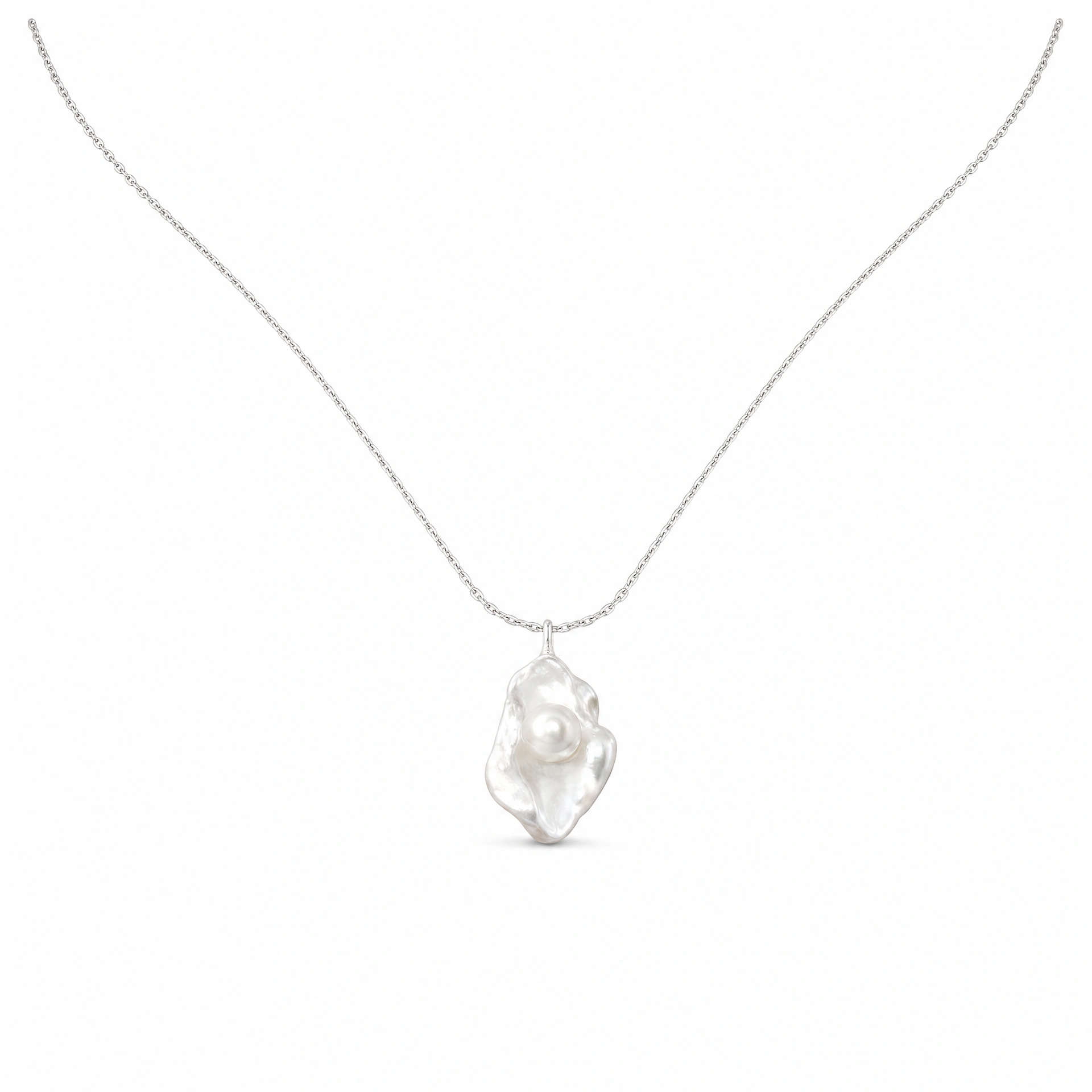 Sterling Silver Princess Pearl Pendant Necklace