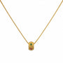 Gold-plated sterling silver necklace with textured multicolour barrel pendant