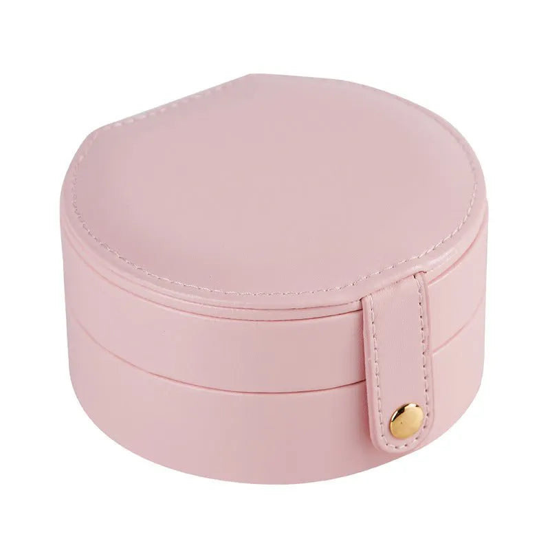 Leather Portable Jewelry Box- Pink&Blue - Angel Barocco