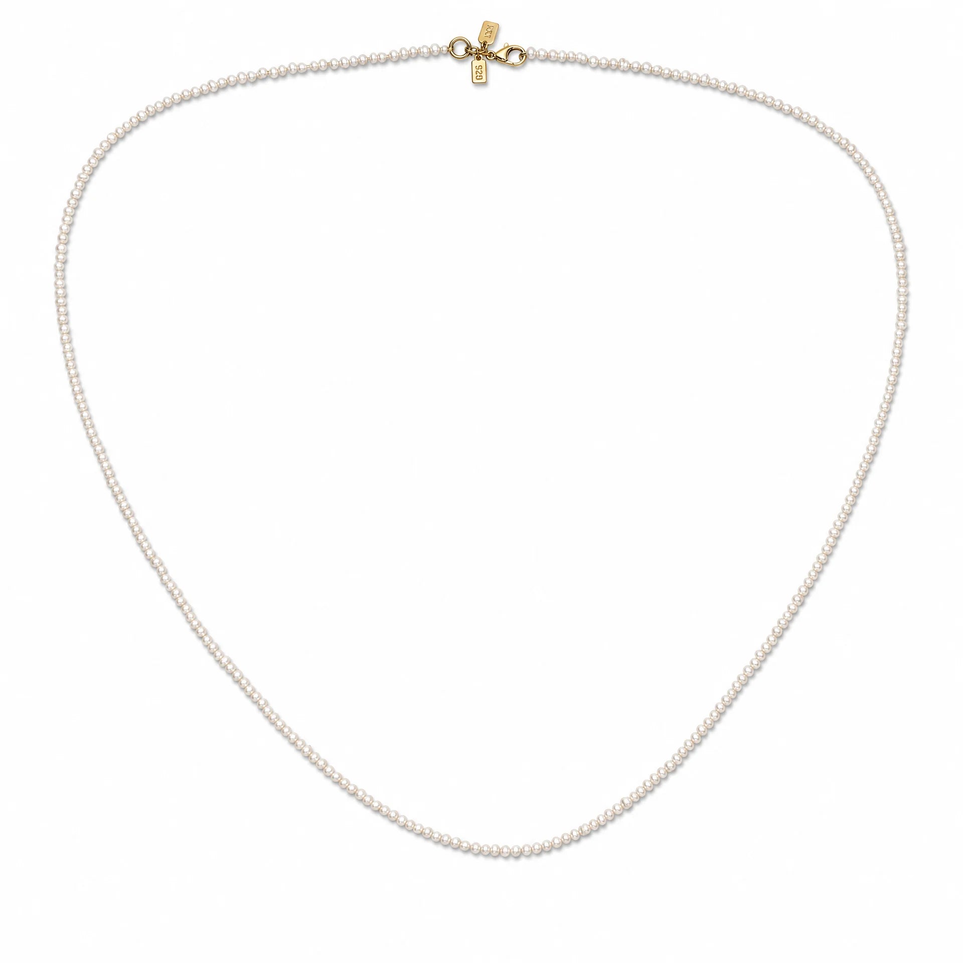Long Rice Pearl Layering Necklace