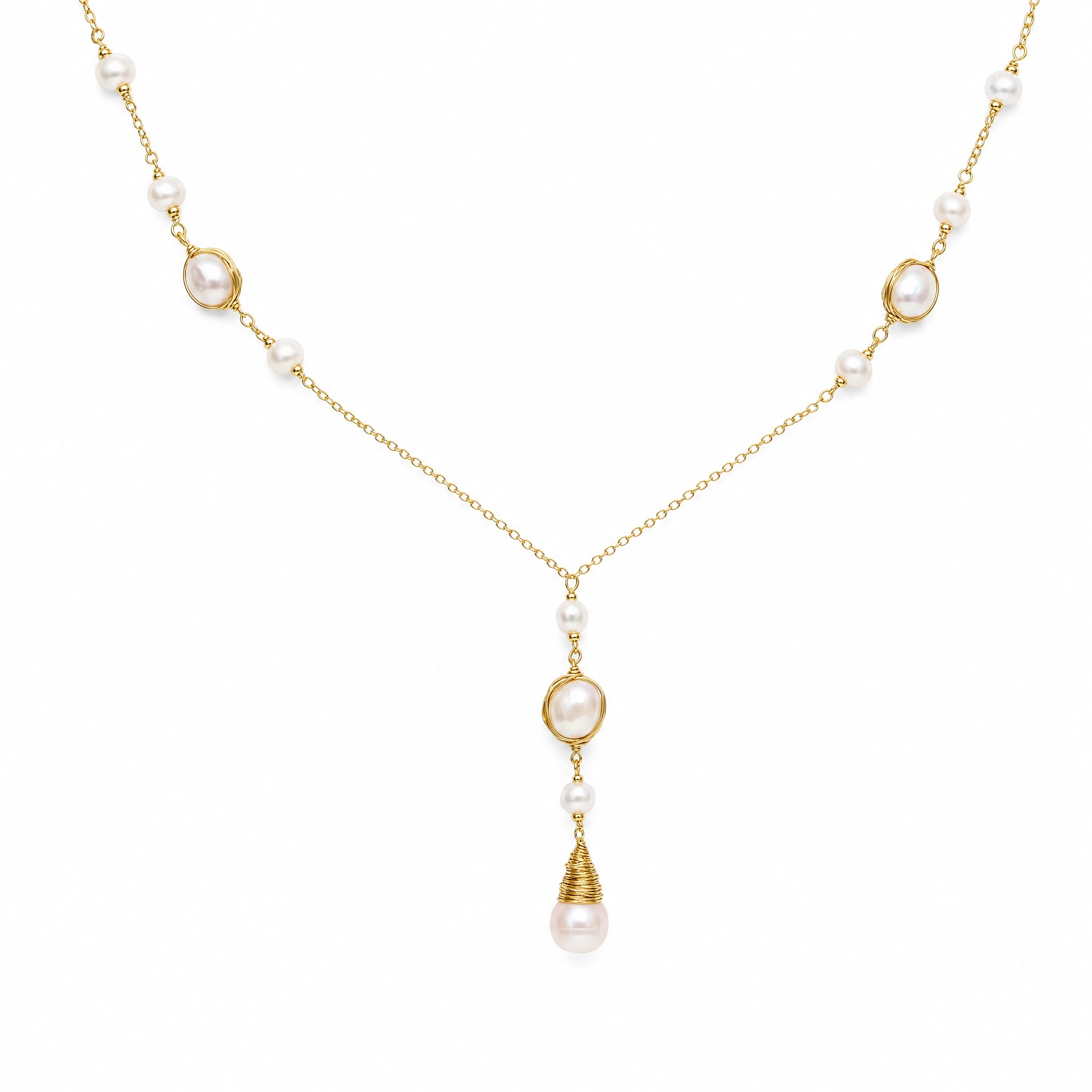 Baroque Pearl Necklace with Pearl Pendant