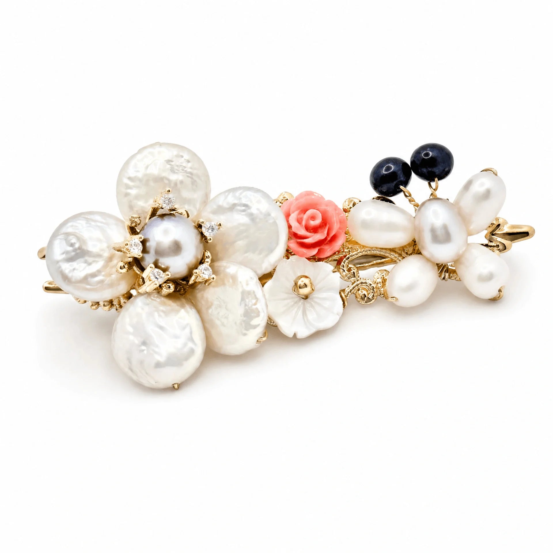 Floral Pearl Hair Clip