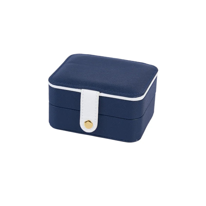 Square Leather Portable Jewelry Box