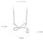 Silver necklace with bow and pearl pendant 