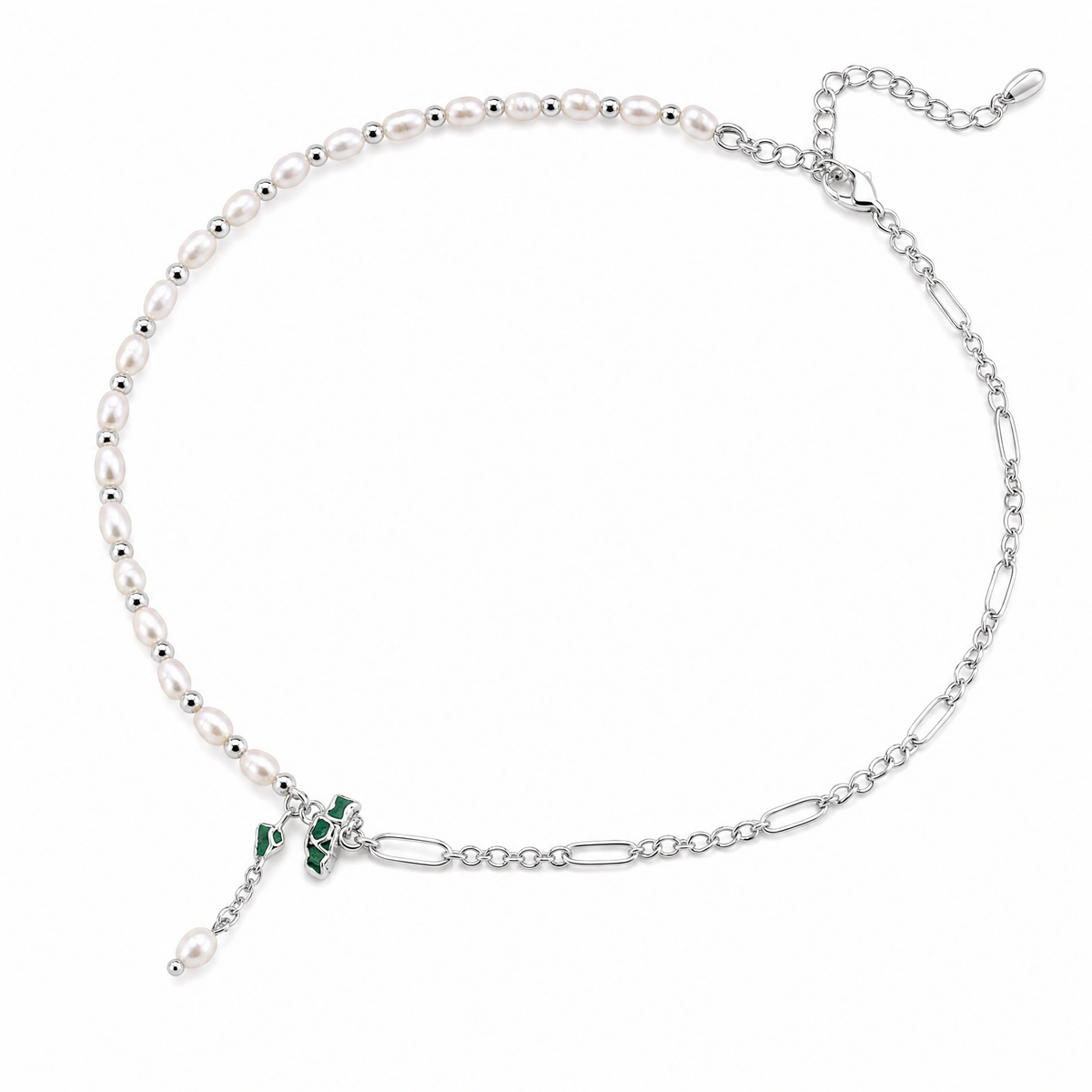Gold Drip Glaze Bead Pearl Necklace