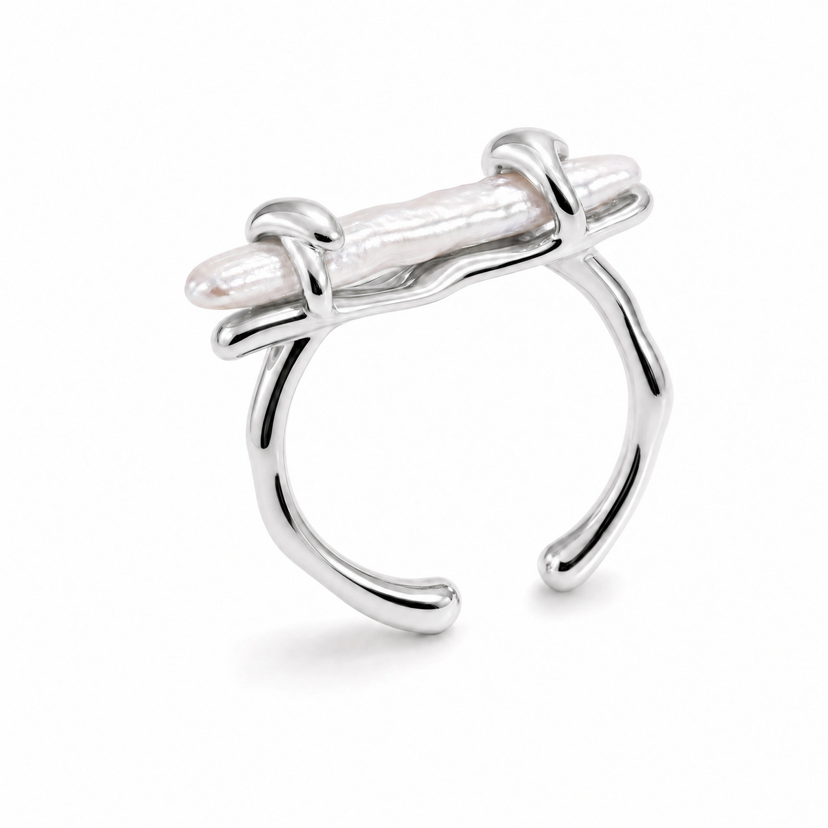 Stick Baroque Pearl Ring