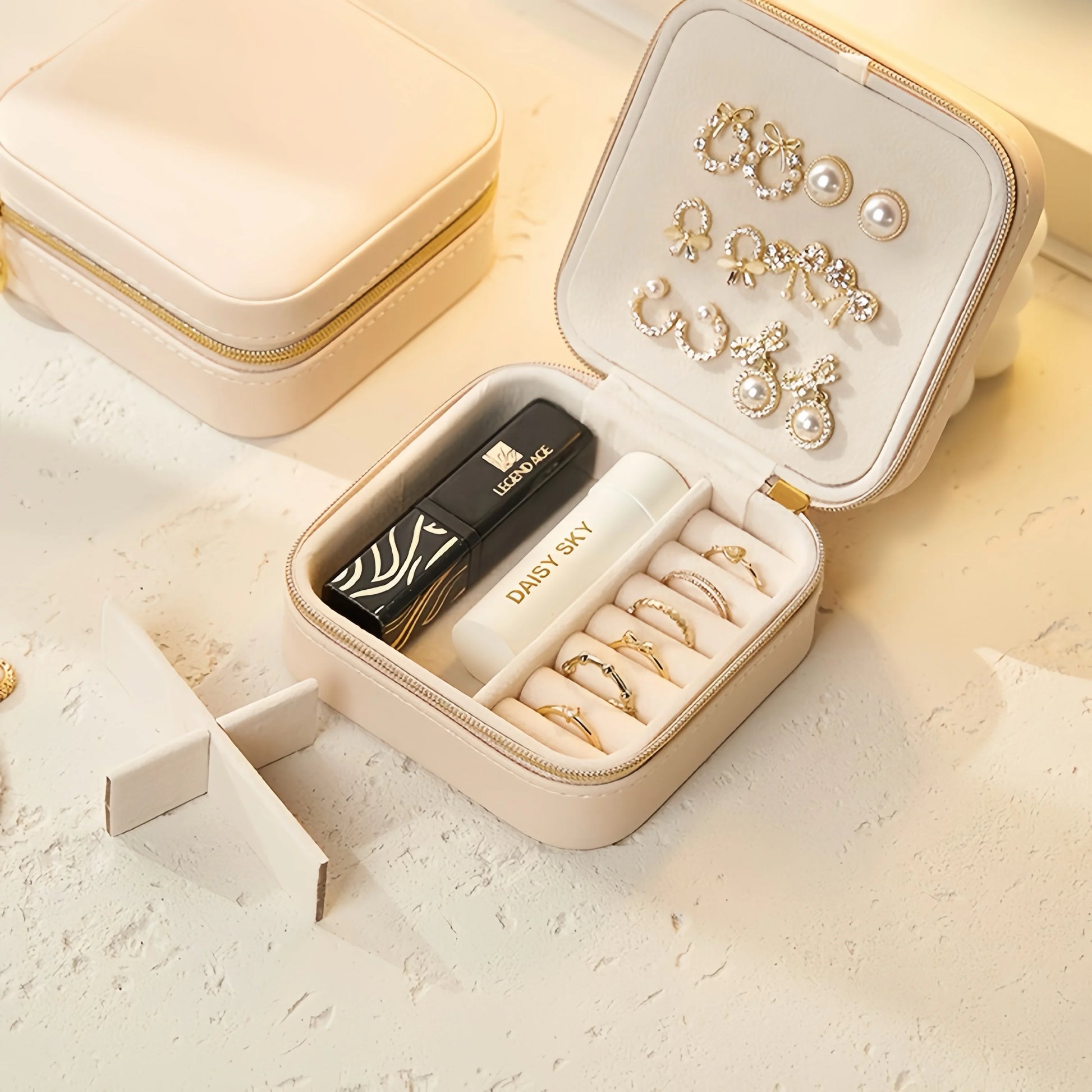 Zipper Portable Jewellery Box