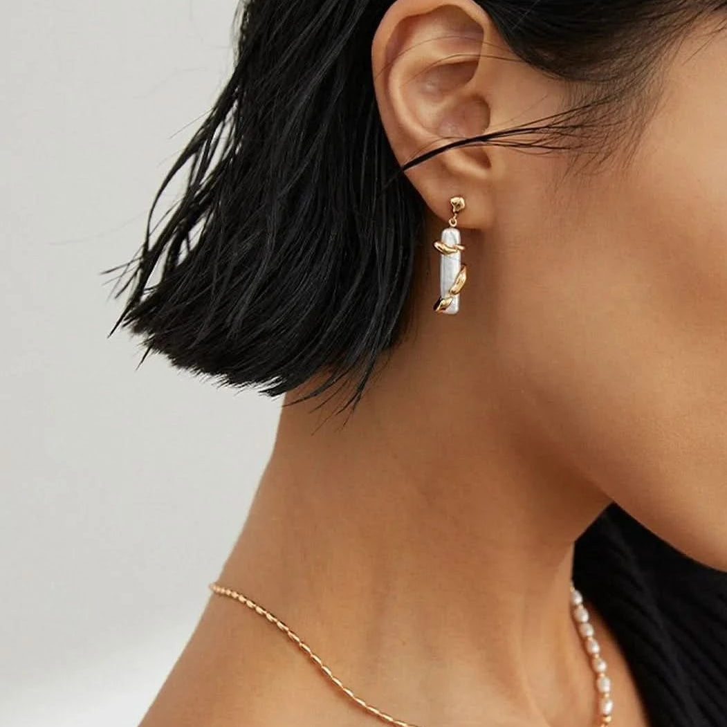 Stick Baroque pearl earrings - Angel Barocco