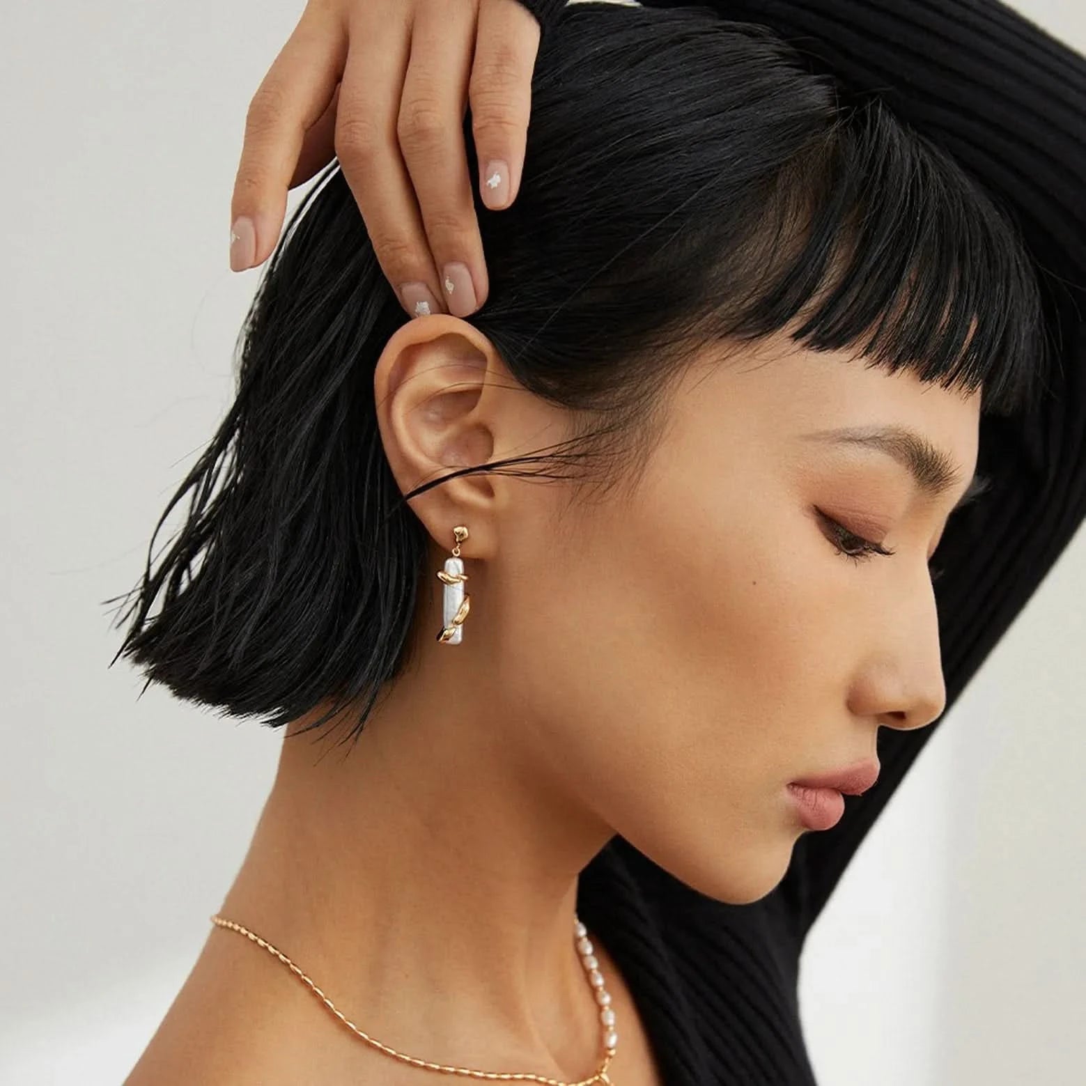 Stick Baroque pearl earrings - Angel Barocco