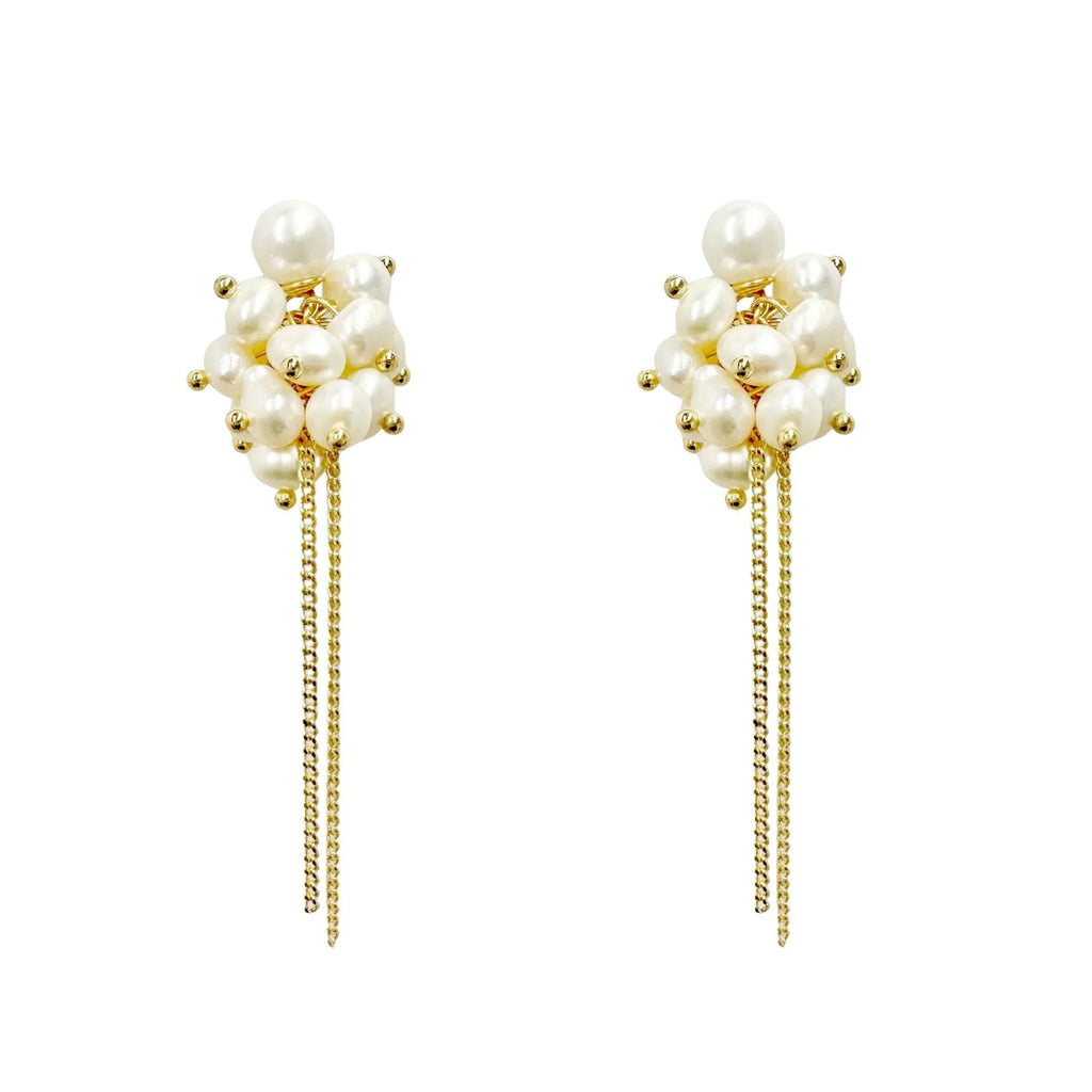 Various Sized Ivory Pearls Earrings - Angel Barocco