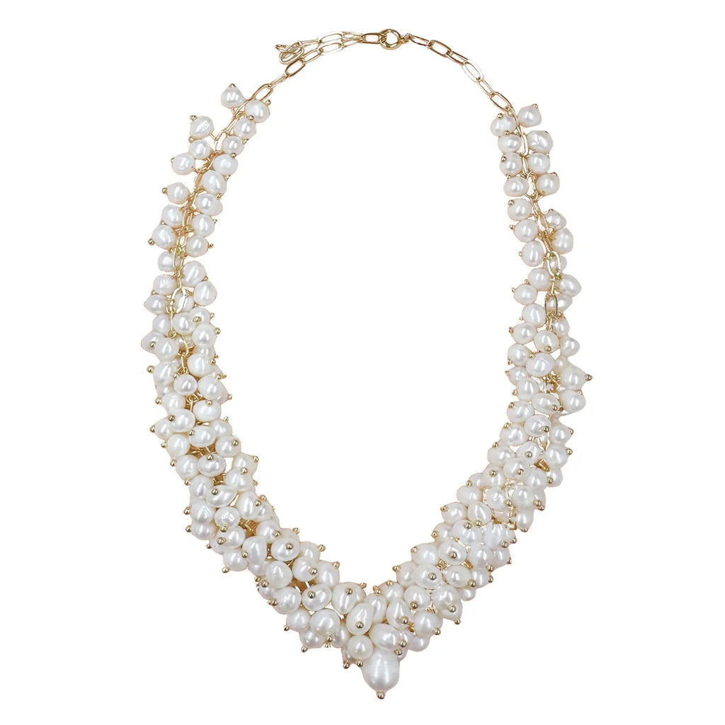 Various Sized Ivory Pearls Necklace - Angel Barocco