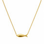 Minimalist gold-tone necklace with a smooth horizontal fish centrepiece