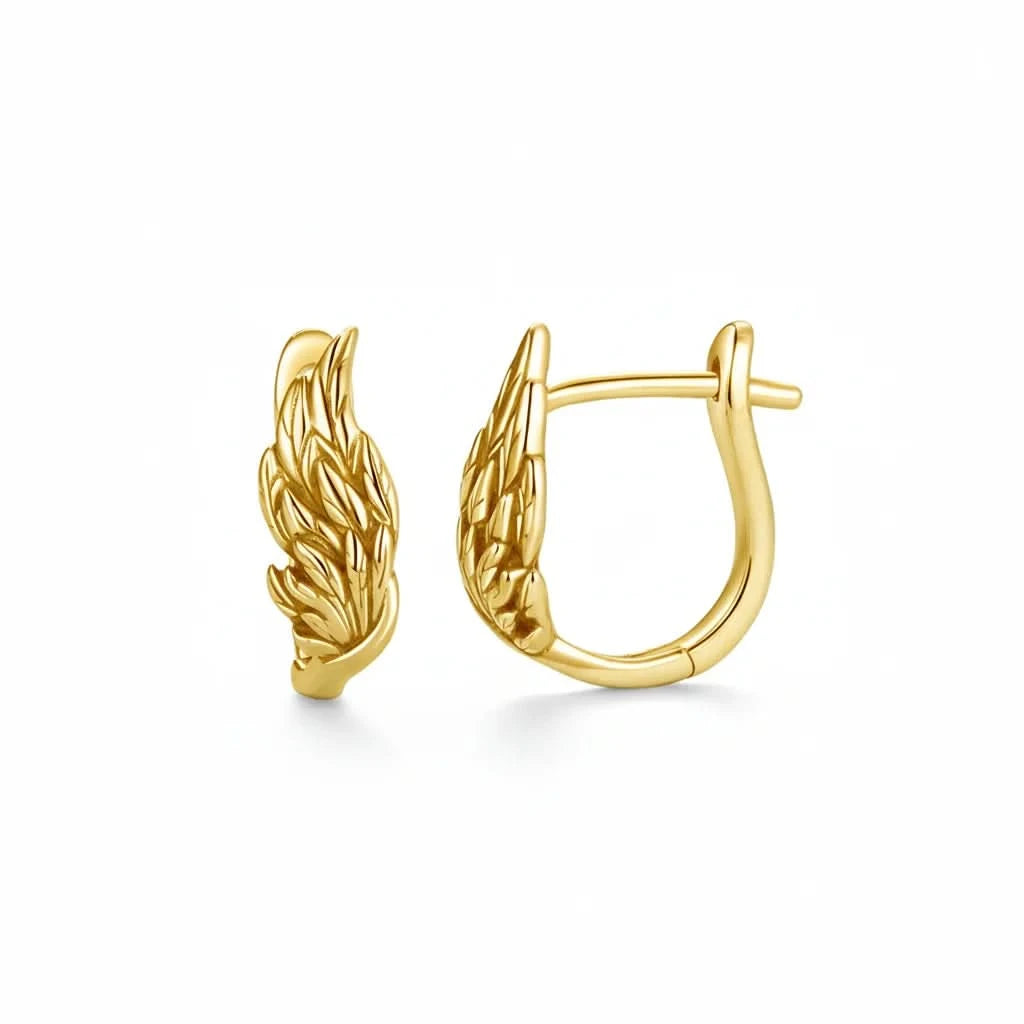 Angel Wing Sterling Silver Hoop Earrings