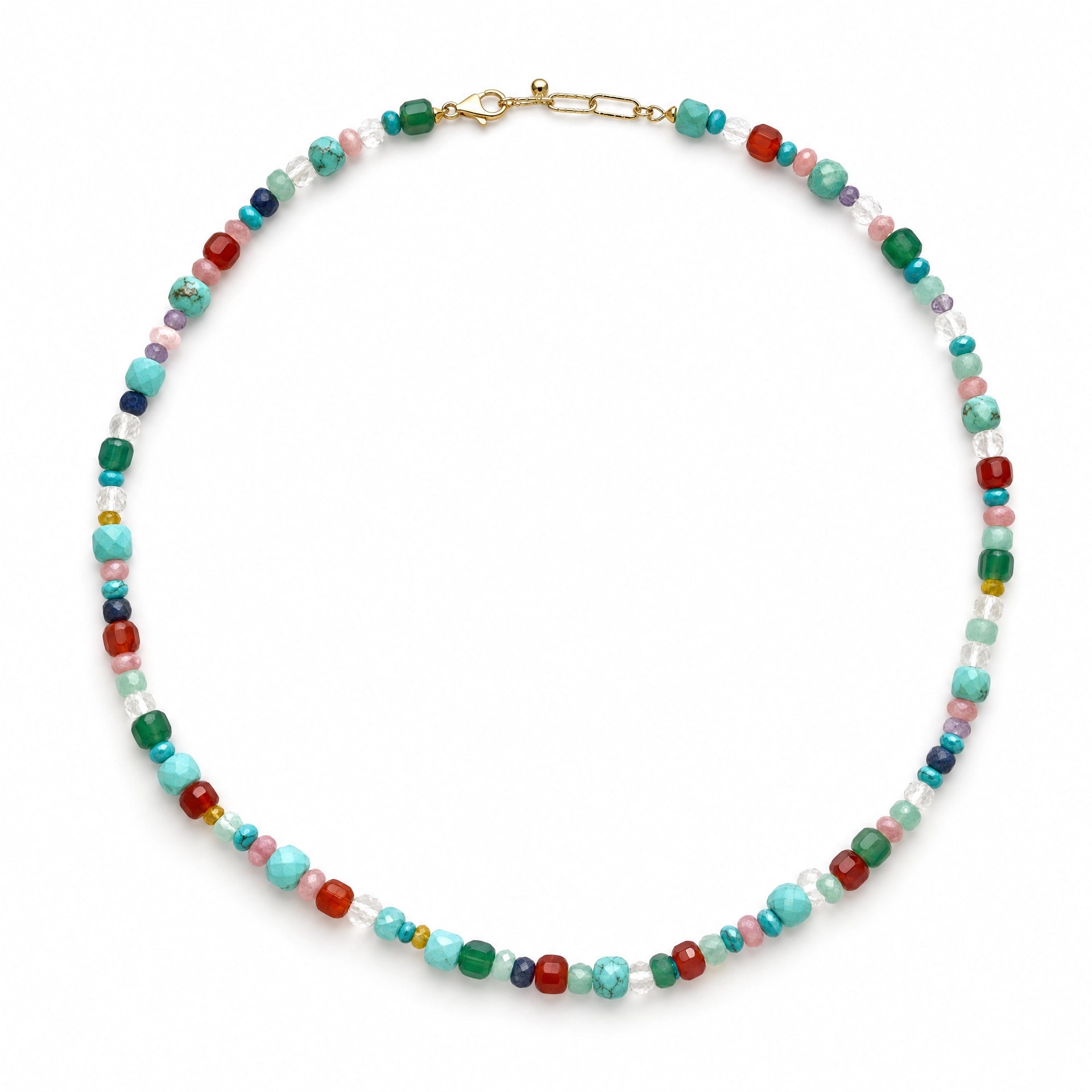 Rainbow Multi-Gemstone Beaded Necklace