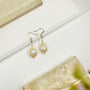 gold pearl drop earrings