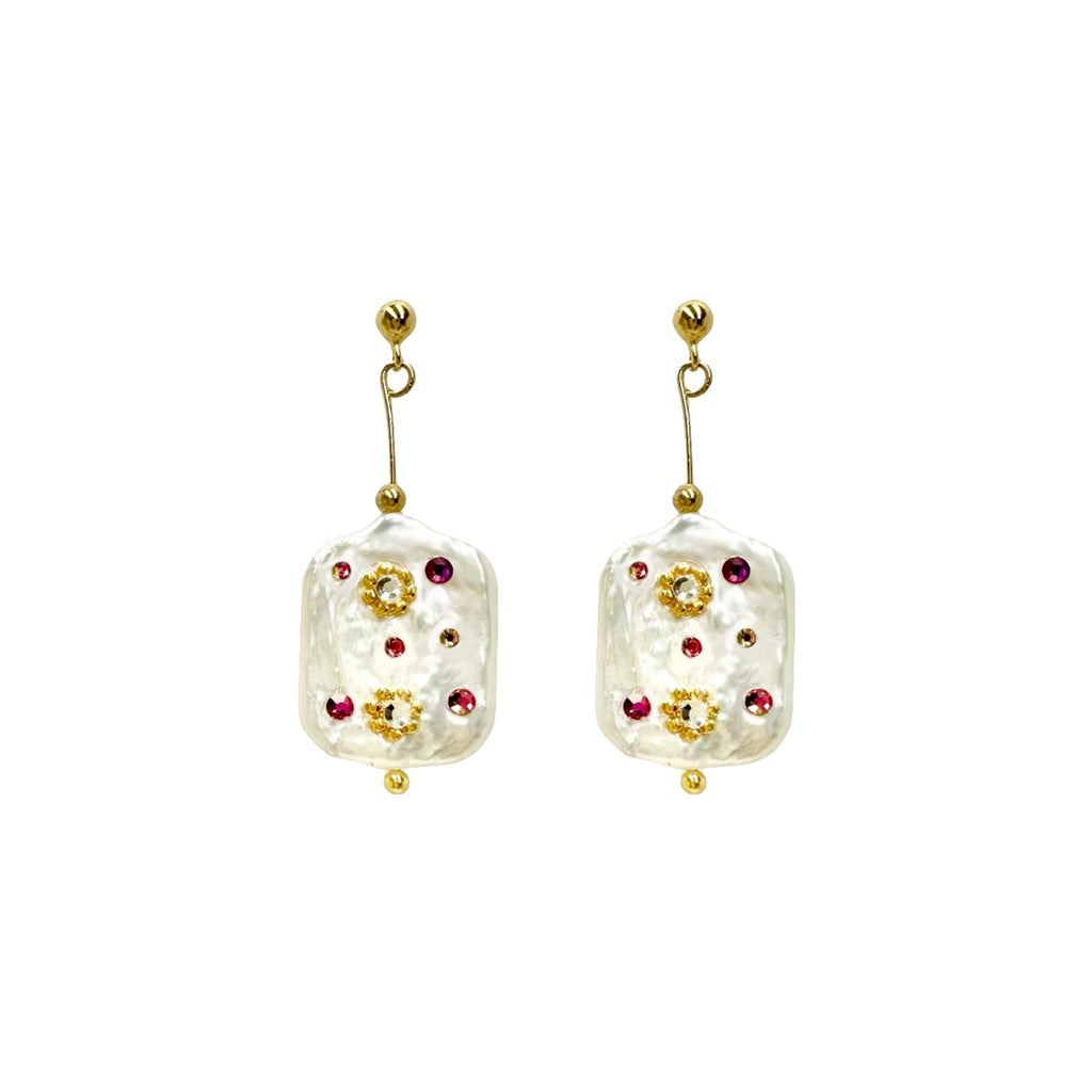 Cubic Zirconia Baroque Pearl earrings - Angel Barocco