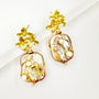 Gold Petal Pink Baroque Pearl Earrings - Angel Barocco