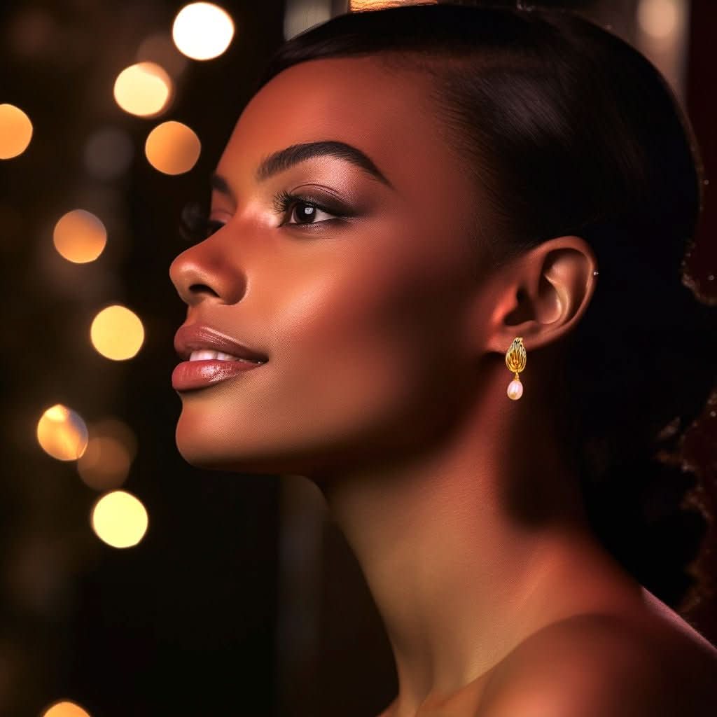 Gold Stud Pearl Drop Earrings - Angel Barocco