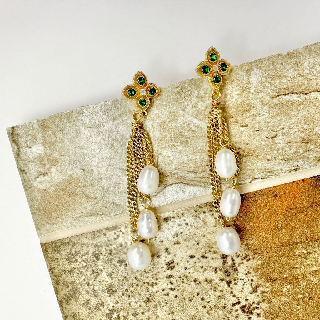 diamond chain earrings
