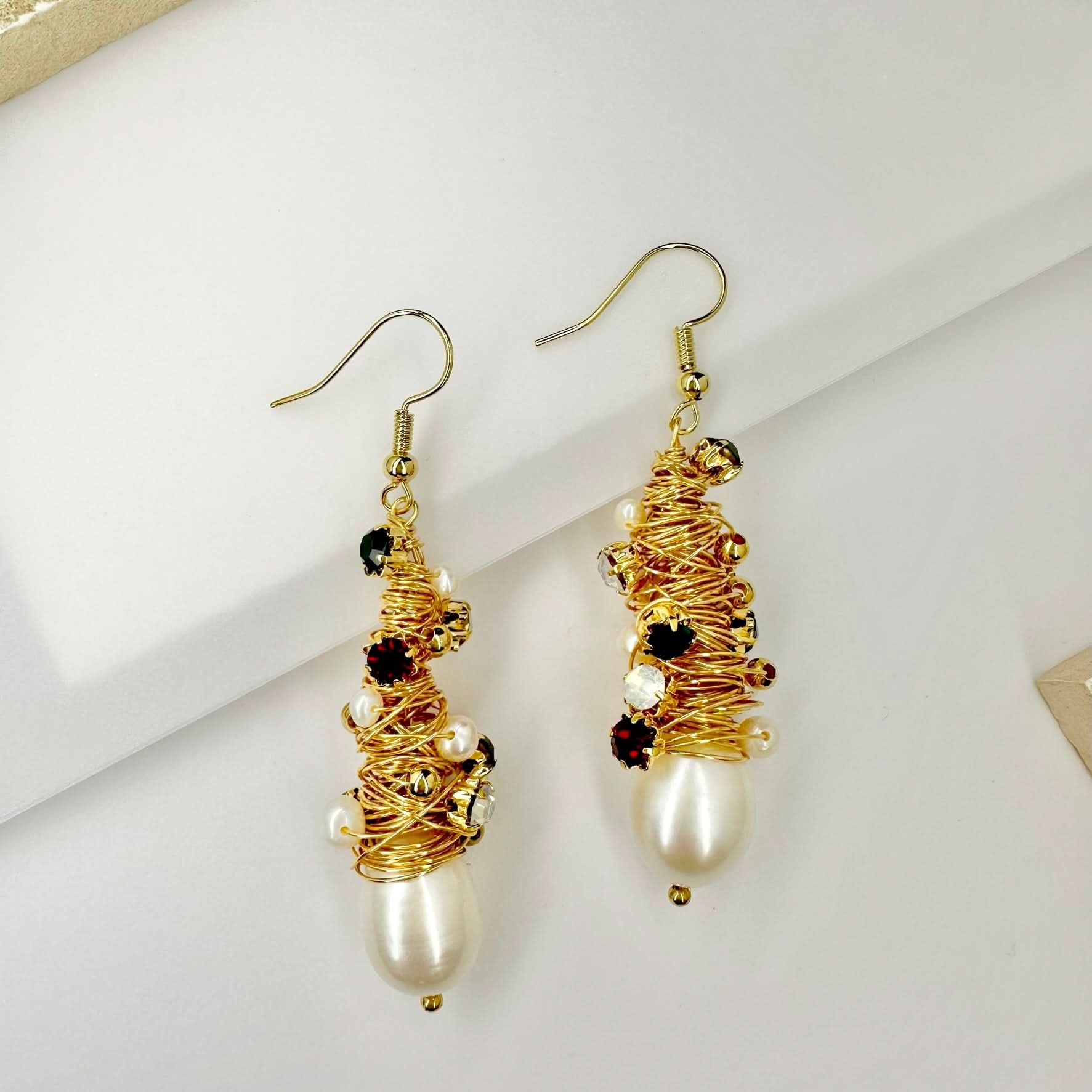 gold pearl earrings