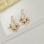 White/Pink Pearl petal gold earrings - Angel Barocco