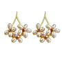 White/Pink Pearl petal gold earrings - Angel Barocco